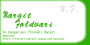 margit foldvari business card